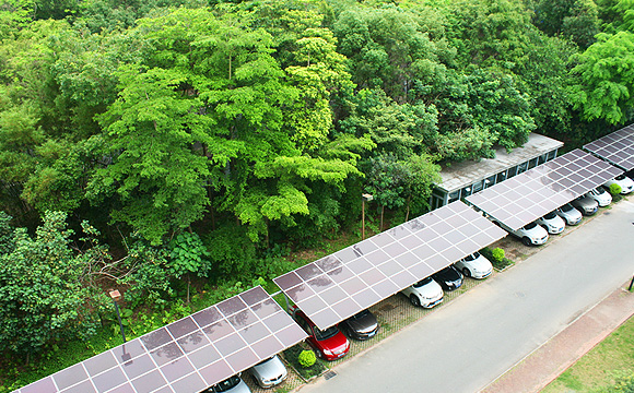 Solar car parking lot