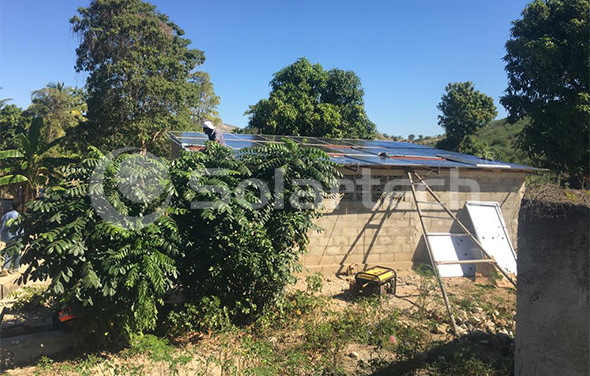 40-hectare banana fields irrigation in Haiti benefited from Solartech hybrid solar pumping system